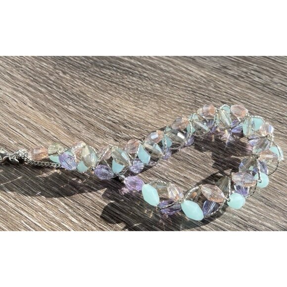 Vintage Marks & Spencer glass & Crystal Twisted Necklace M&S Necklace Sz 20” - Picture 14 of 16